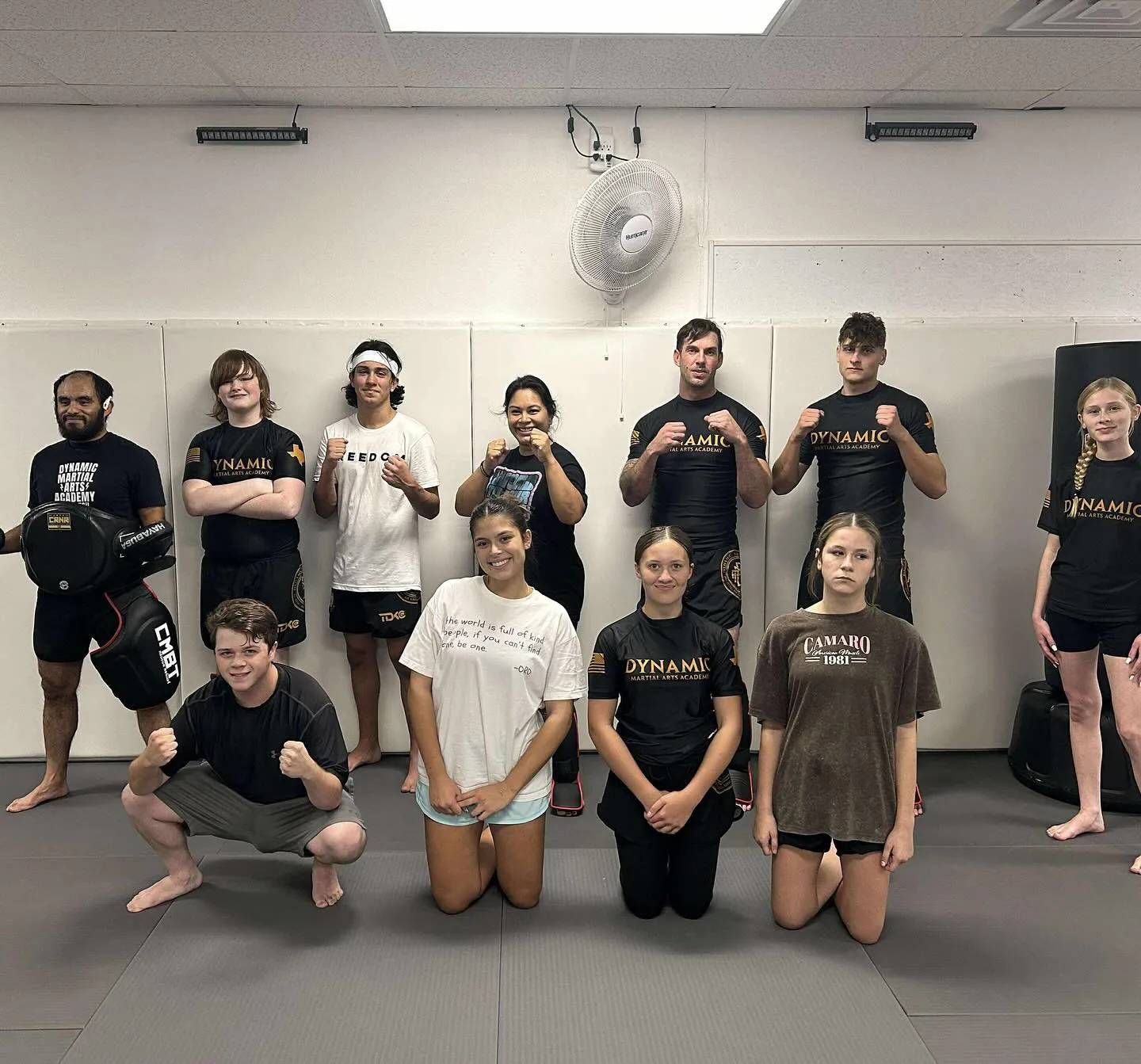 Teen and Adult Kickboxing class in gloves at Dynamic Martial Arts in Wichita Falls, TX